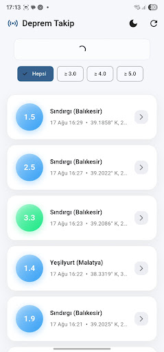 Deprem Takip ekran görüntüsü