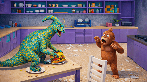 Bad Dino Eğlenceli Görev Oyunu ekran görüntüsü