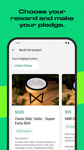 Kickstarter ekran görüntüsü