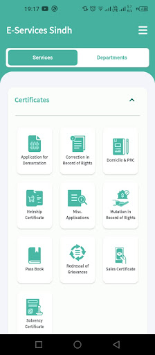E-Services Sindh ekran görüntüsü