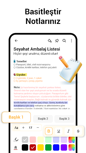 Not Defteri : Notlarım ekran görüntüsü