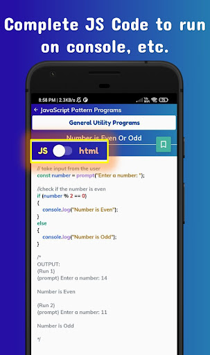 JavaScript Pattern Programs ekran görüntüsü