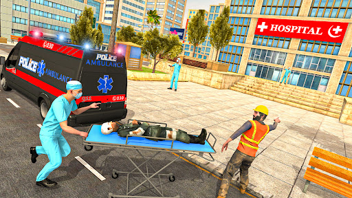 Police Ambulance 3d Game 2023 ekran görüntüsü