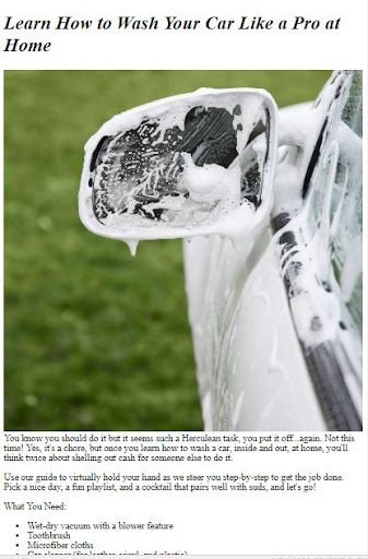 How to Wash a Car ekran görüntüsü
