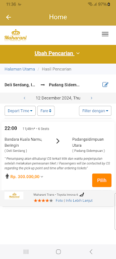 Maharani Trans ekran görüntüsü