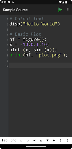 Madona: Run Matlab/Octave code ekran görüntüsü