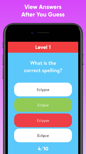 Spelling Test Quiz ekran görüntüsü