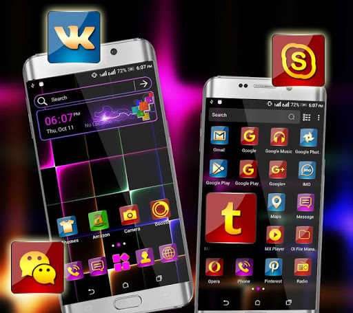 Neon Light Launcher Theme ekran görüntüsü