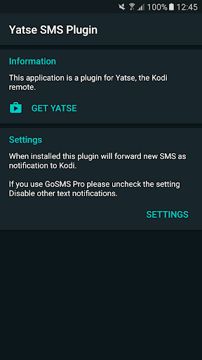 SMS plugin for Yatse ekran görüntüsü