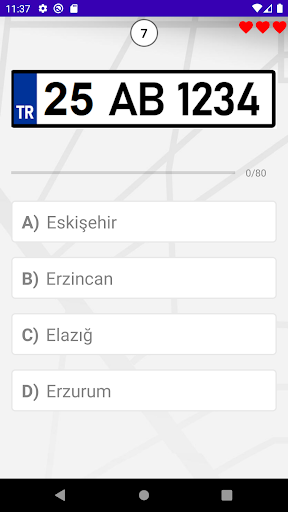 Plaka Quiz - 81 il Plaka Testi ekran görüntüsü
