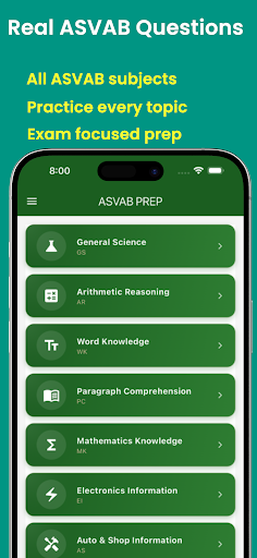 ASVAB Practice Test Prep 2026 ekran görüntüsü
