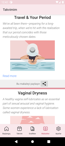 WomanLog Takvim ekran görüntüsü