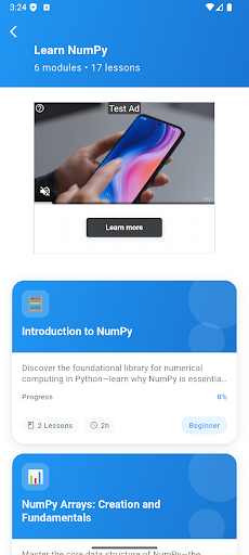 Learn NumPy ekran görüntüsü