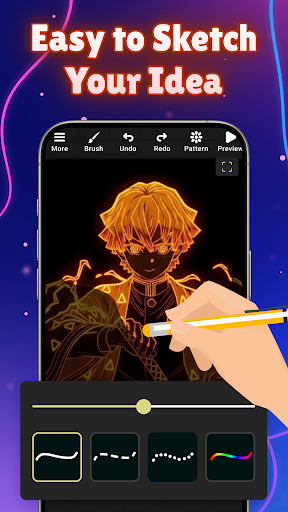 Neon Doodle Drawing: Glow Art ekran görüntüsü