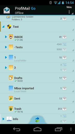 ProfiMail Go - email client ekran görüntüsü