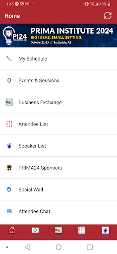 PRIMA Events ekran görüntüsü