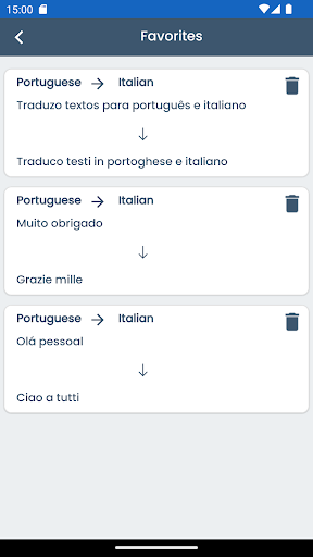Portuguese Italian Translator ekran görüntüsü