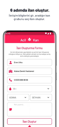Acil Kan ekran görüntüsü