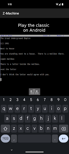 Z-Machine: Play Zork ekran görüntüsü
