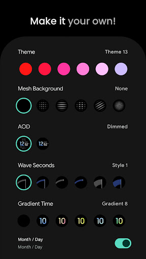 Wave: Wear OS watch face ekran görüntüsü
