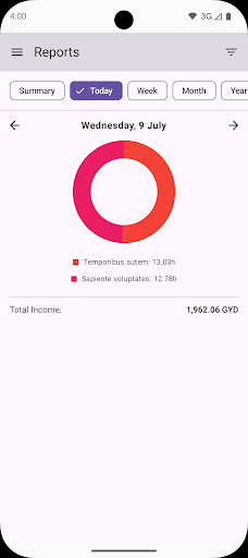 Client for Kimai ekran görüntüsü