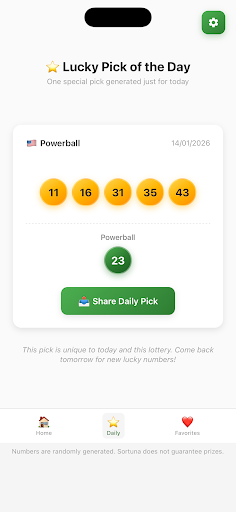 Sortuna - Lottery Numbers ekran görüntüsü