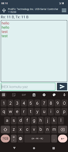 Seri Terminal - RS232/485 ekran görüntüsü