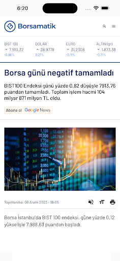 Borsamatik ekran görüntüsü