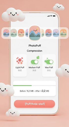 Photo Puff - MB to KB Compress ekran görüntüsü