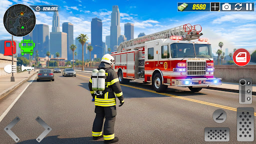 US Fire Truck Rescue Games 3d ekran görüntüsü