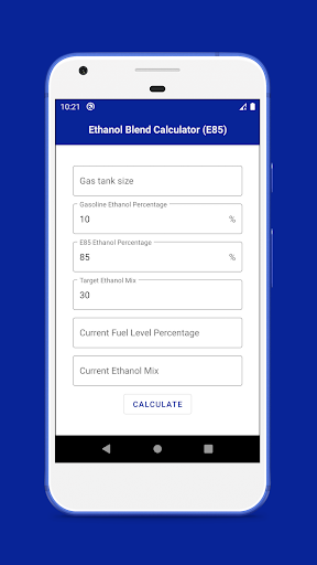Ethanol Blend Calculator E85 ekran görüntüsü