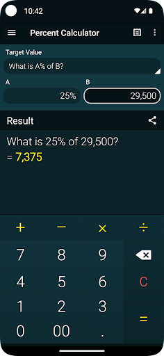 Percent Calculator ekran görüntüsü