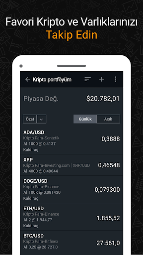 Investing.com Kripto Verileri ekran görüntüsü