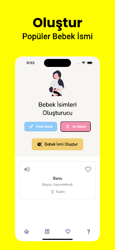 Bebek İsmi Oluşturucu:Bebek Ad ekran görüntüsü