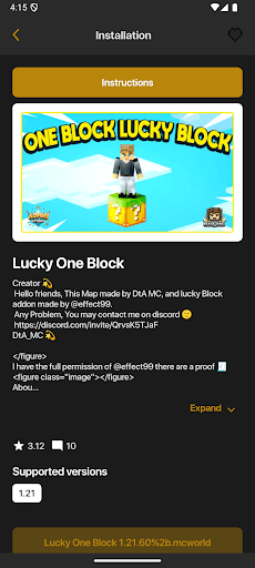 Bir Blok Mod Minecraft PE ekran görüntüsü