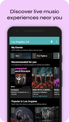 Bandsintown Concerts ekran görüntüsü