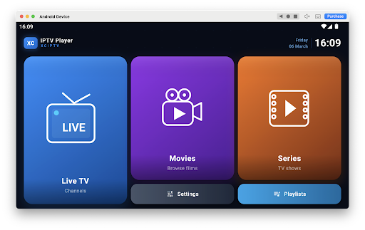 XCIPTV Player ekran görüntüsü