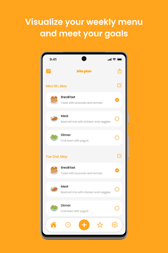 Bite plan: Weekly menu planner ekran görüntüsü