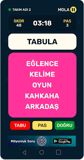 Tabula -Tabu Kelime Oyunu 2025 ekran görüntüsü
