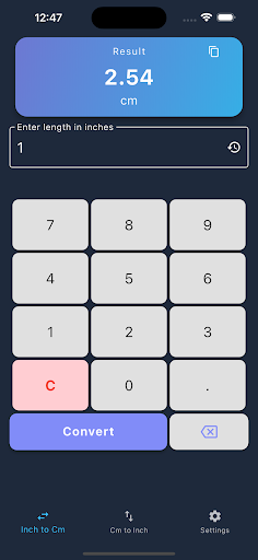 Inches to CM Converter ekran görüntüsü