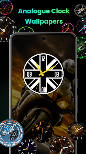 Analog Digital Clock Wallpaper ekran görüntüsü