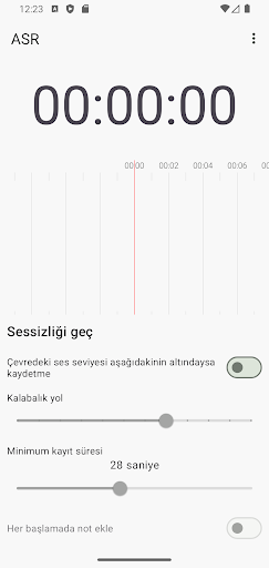 ASR ses kaydedici ekran görüntüsü