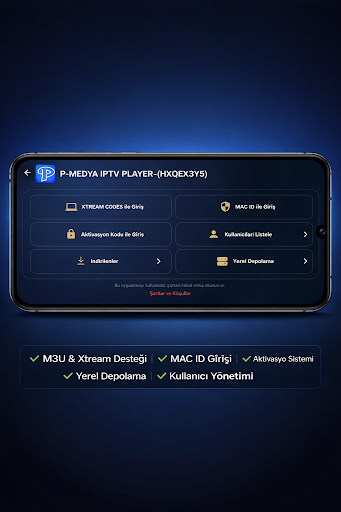P-Medya IPTV Player ekran görüntüsü
