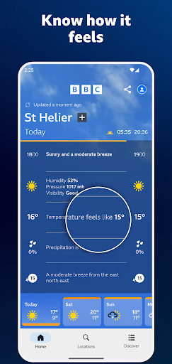 BBC Weather ekran görüntüsü