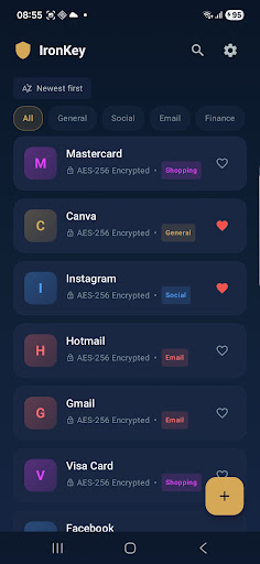 IronKey Şifre Yöneticisi ekran görüntüsü
