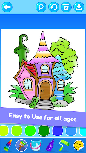 Kids Glitter House Coloring ekran görüntüsü