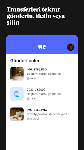 WeTransfer : Dosya Aktarımı ekran görüntüsü