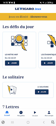 Figaro Jeux : Jeu mots fleches ekran görüntüsü