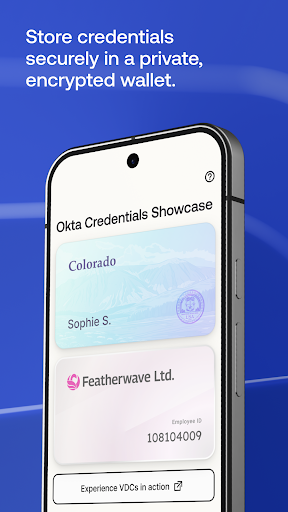 Okta Credentials Showcase ekran görüntüsü