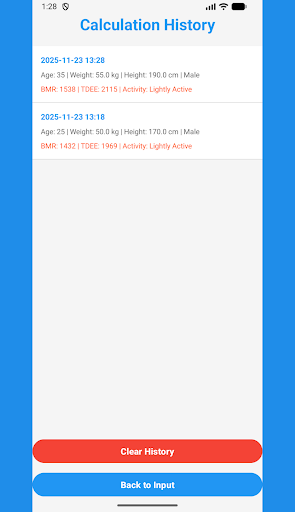 TDEE Calculator ekran görüntüsü